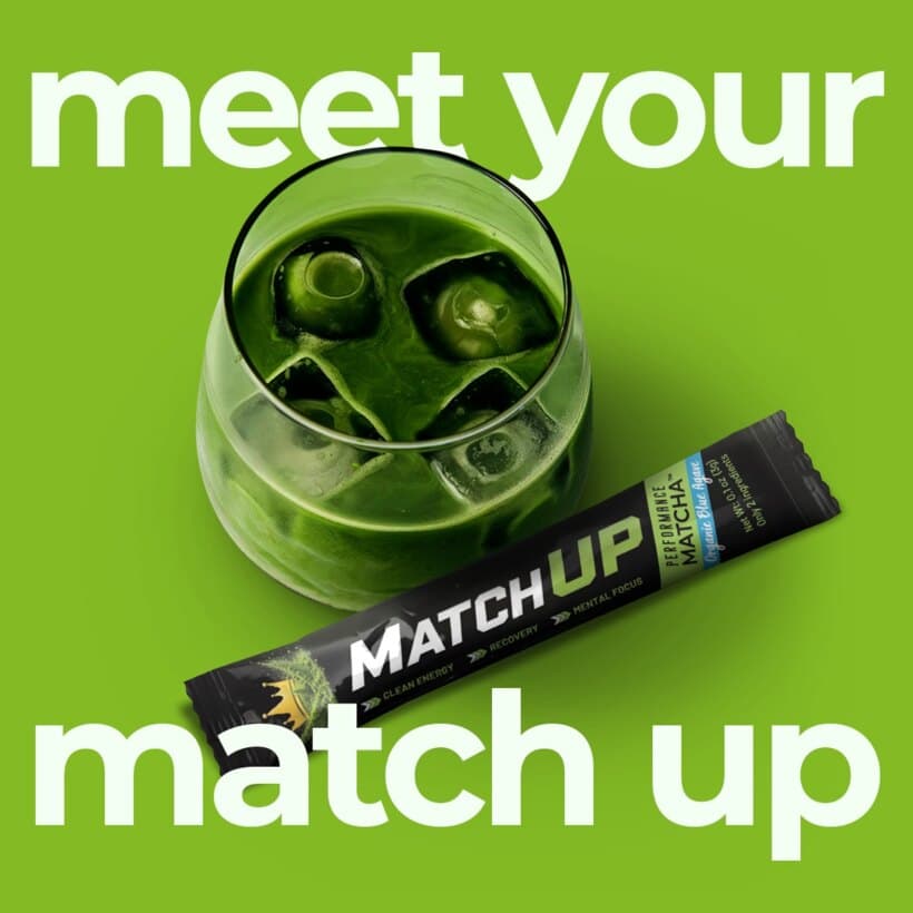 Meet your MatchUP — iced performance matcha with a stick pack