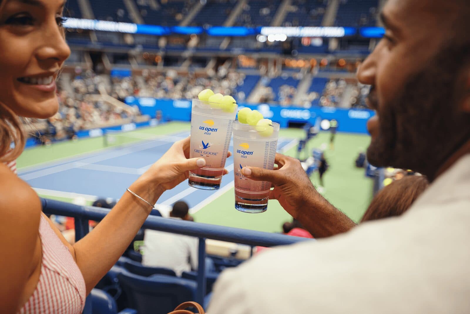 Fans toasting courtside at the US Open